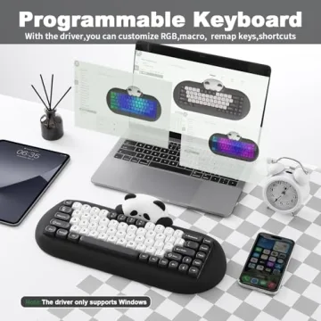 YUNZII C68 Panda Wireless Keyboard - Cute, Compact & High-Quality