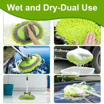 62" Car Wash Brush Mop Kit with Microfiber Head