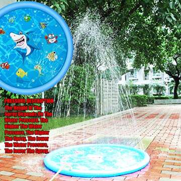 Sprinkler for Kids/Toddlers Splash Pad Outdoor Water Toy 60'', Outdoor Water Toys Fun for Boys Girls Children Dogs, Kiddie Baby Pool, Fun Backyard Fountain Play Mat for 1 -10 Year Old Girls Boys(Blue)