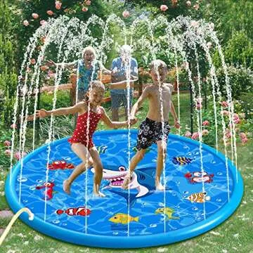 Sprinkler for Kids/Toddlers Splash Pad Outdoor Water Toy 60'', Outdoor Water Toys Fun for Boys Girls Children Dogs, Kiddie Baby Pool, Fun Backyard Fountain Play Mat for 1 -10 Year Old Girls Boys(Blue)