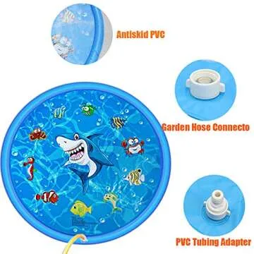 Sprinkler for Kids/Toddlers Splash Pad Outdoor Water Toy 60'', Outdoor Water Toys Fun for Boys Girls Children Dogs, Kiddie Baby Pool, Fun Backyard Fountain Play Mat for 1 -10 Year Old Girls Boys(Blue)