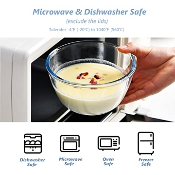 WhiteRhino Glass Mixing Bowls Set of 3 - Durable & Versatile!