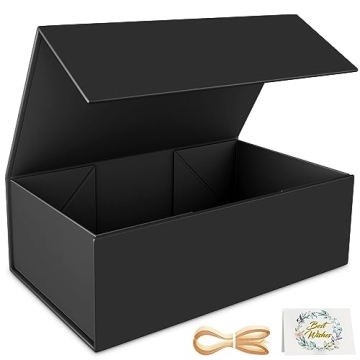 RYDDOY Black Gift Box – Elegant 9.5x6x3” for Gifting with Magnetic Closure