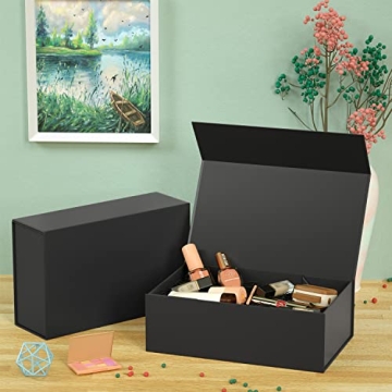 RYDDOY Black Gift Box with Magnetic Closure, 9.5x6x3''