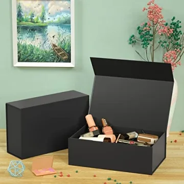 RYDDOY Black Gift Box with Magnetic Closure, 9.5x6x3''