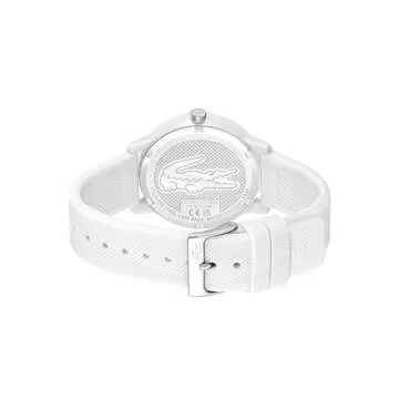 Lacoste Men's L.12.12 3H Quartz Water-Resistant Fashion Watch with White Silicone Strap, Model: 2011280
