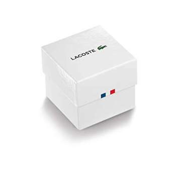 Lacoste Men's L.12.12 3H Quartz Water-Resistant Fashion Watch with White Silicone Strap, Model: 2011280