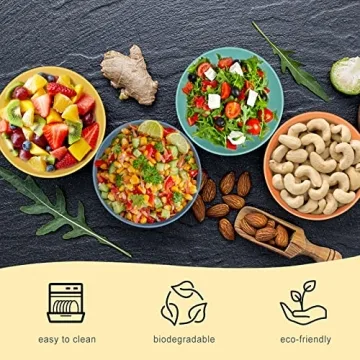 Wheat Straw Bowl Sets,8 PCS Unbreakable Cereal Bowl 26 OZ,Microwave and Dishwasher Safe Bowls,Bowl Sets for Camping and Picnic BPA Free Colorful Salad Bowls for Serving Soup,Oatmeal and Fruit Etc…