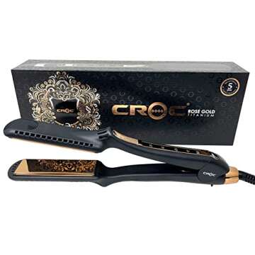 CROC Rose Gold Titanium Flat Iron for Effortless Styling
