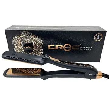 CROC Rose Gold Titanium Flat Iron for Effortless Styling
