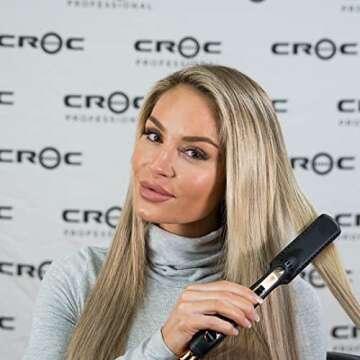 CROC Rose Gold Titanium Flat Iron for Effortless Styling