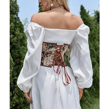 Alivila.Y Vintage Denim Floral Corset for Stylish Events