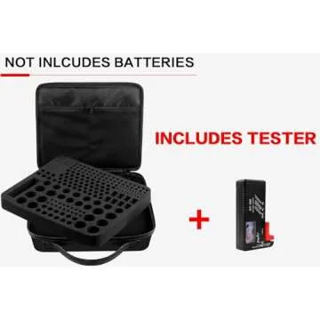 Battery Storage Organizer Case with Battery Tester, 250+ Waterproof Explosion-Proof Box Holder Bag Fits for AA AAA AAAA 9V C D Lithium 3V LR44 CR2 CR1632 CR2032 CR123A