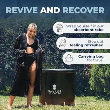 Savage Ice Baths - Portable Cold Plunge Tub For Athletes and Adults - Easy Installation Ice Baths at Home - Gift for Ice Bath Lover - Cold Plunge to Soothe Muscles, Ice tub, Ice Plunge Tub