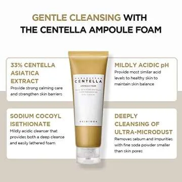 SKIN1004 Madagascar Centella Ampoule Foam 4.22 fl.oz, 125ml, Low pH Foam Cleanser, Natural Soda Powder Coconut Surfactant and EWG Green Grade
