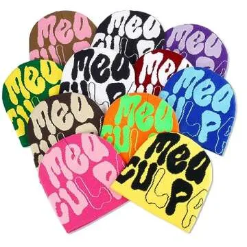 HH HOFNEN Beanie Hat for Women Y2K Knit Skull Cap MEA Culpa Beanie Winter Hat Slouchy Warm Hat Men