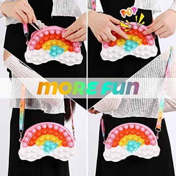 Rainbow Pop Purse Bag - Fun Fidget Toy for Girls