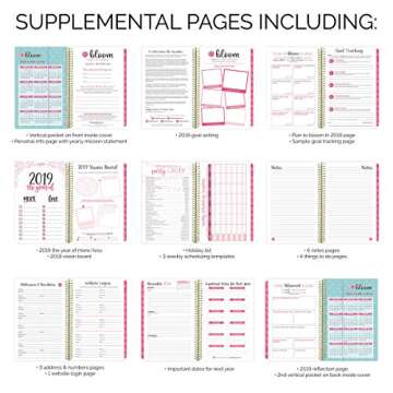 bloom daily planners 2019 Calendar Year Day Planner - Passion/Goal Organizer - Monthly and Weekly Dated Agenda Book - (January 2019 - December 2019) - 6" x 8.25" - The Best is Yet to Come