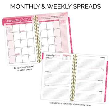 bloom daily planners 2019 Calendar Year Day Planner - Passion/Goal Organizer - Monthly and Weekly Dated Agenda Book - (January 2019 - December 2019) - 6" x 8.25" - The Best is Yet to Come