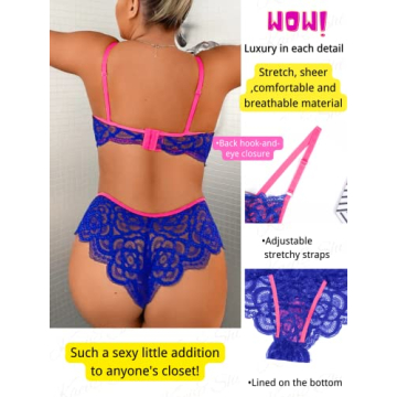 Kaei&Shi Floral Lace Lingerie Set For Women