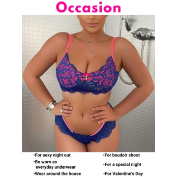 Kaei&Shi Floral Lace Lingerie Set For Women