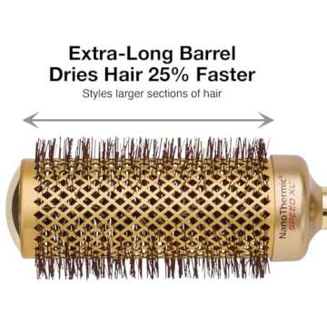 Olivia Garden NanoThermic Speed XL Extra-Long Barrel Thermal Round Hair Brush with ergonomic non-slip handle (not electrical) NT-XL54 (2 1/8")