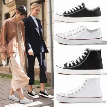 ZGR Women's Low Top Canvas Sneakers - Comfortable & Stylish