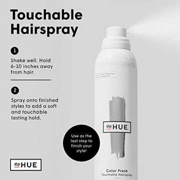 dpHUE Color Fresh Touchable Hairspray - 8 oz - Provides Heat & Humidity Protection - Soft, Non-Sticky Hold - Color Safe - For All Hair Types