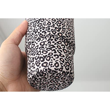 3 Pack Reusable Iced Coffee Sleeves - Xumbtvs Insulator for Cold Beverages, Neoprene Cup Holder for Starbucks/Dunkin Coffee, More (Leopard print)