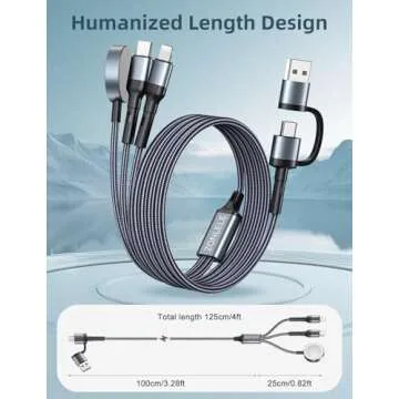 Charger Cable for Apple Watch Upgraded 3 in 2 Fast iPhone Watch Charger USB C Multi Fast Charging Cable Compatible with iWatch Ultra/SE/10/9/8/7/6/5/4/3/2/1 & iPhone 16/15/14/13/12/11/Galaxy S23-4FT