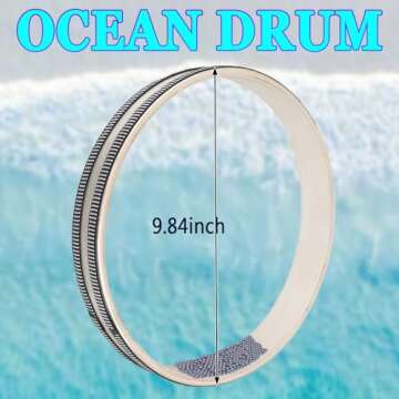 10 inch Ocean Drum with built in Night Shining Beads. Musical Instrument, Percussion, Sea Wave Drum ...