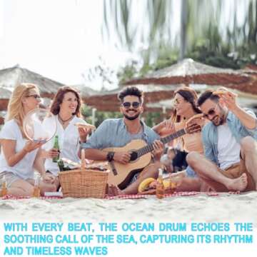 10 inch Ocean Drum with built in Night Shining Beads. Musical Instrument, Percussion, Sea Wave Drum for Meditation and Relaxation, Wave Bead Hand Drum, Sea Drum (burlywood+drum bag)