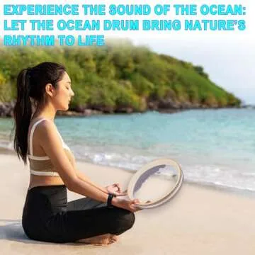10 inch Ocean Drum with built in Night Shining Beads. Musical Instrument, Percussion, Sea Wave Drum for Meditation and Relaxation, Wave Bead Hand Drum, Sea Drum (burlywood+drum bag)