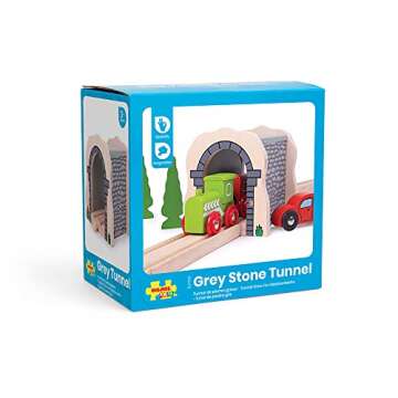 Bigjigs Rail Grey Stone Tunnel - Other Major Wooden Rail Brands are Compatible