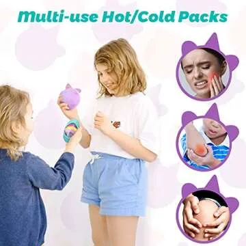 LotFancy Kids Ice Packs for Boo Boos, 3 Pack, Reusable Hot Cold Packs with Cute Plush Sleeves, Small Round Gel Beads Pads for Injuries, Headache, Fever, Wisdom Teeth, Pain Relief, 4.75”