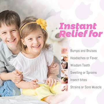 LotFancy Kids Ice Packs for Boo Boos, 3 Pack, Reusable Hot Cold Packs with Cute Plush Sleeves, Small Round Gel Beads Pads for Injuries, Headache, Fever, Wisdom Teeth, Pain Relief, 4.75”