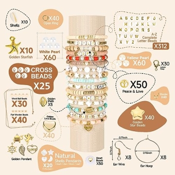 Pizooro Clay Beads Jewelry Making Kit 10500pcs Gift