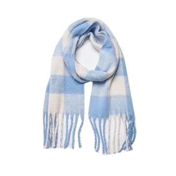 Yatemiole Women's Cashmere Big Coloured Checked Scarf for Warmth and Style