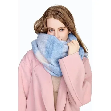 Yatemiole Women's Cashmere Checked Scarf for Winter Style