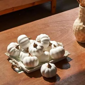 Osfvn Set of 12 Artificial Pumpkins for Fall Decor