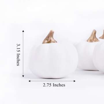 Osfvn Pumpkin Decor Set of 12 Artificial Fake Faux Foam White Pumpkins Rustic Farmhouse Harvest Thanksgiving Mantel Table Centerpiece Autumn Fall Home Decoration