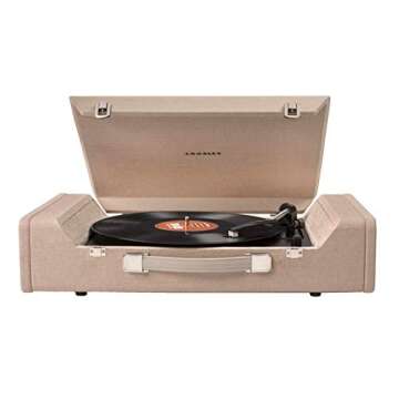 Crosley CR6232A-BR Nomad Portable USB Turntable with Software for Ripping & Editing Audio, Brown
