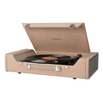 Crosley CR6232A-BR Nomad Portable USB Turntable with Software for Ripping & Editing Audio, Brown