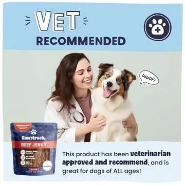 Pawstruck Premium Beef Jerky Dog Treat Chews, 4"-6" Strips – Hip & Joint Health, Naturally Rich in Glucosamine & Chondroitin, No Added Preservatives – 15 Count