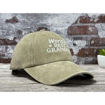 Hepandy World's Best Grandpa Hat for Grandfather, Baseball Cap for Men, Gifts for Christmas Fathers ...