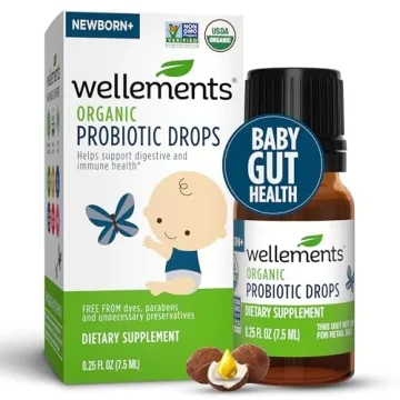 Wellements Organic Baby Probiotic Drops 0.25 Fl Oz - Natural Digestive Support for Infants and Toddl...