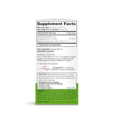 Wellements Organic Baby Probiotic Drops - Infant Digestive Support