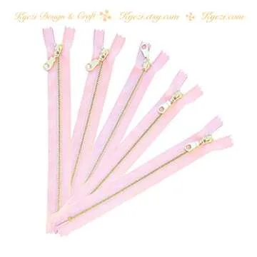 10 Pcs Gold Brass Donut Pull Zippers for DIY Crafts, Sewing Bags & Accessories