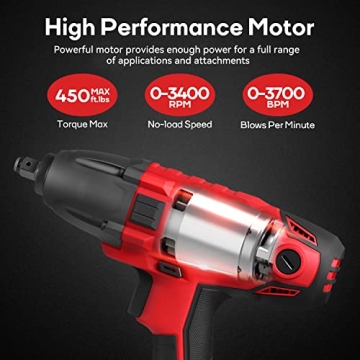 Eastvolt 800W Electric Impact Wrench Heavy Duty 450 Ft-lbs