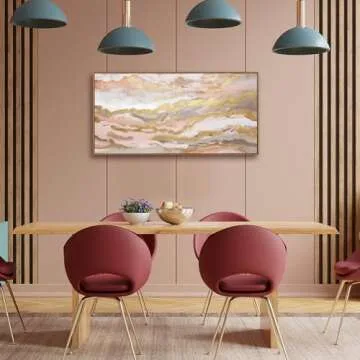 YJYart Pink Abstract Wall Art for Teen Girls - 20x40 Inch